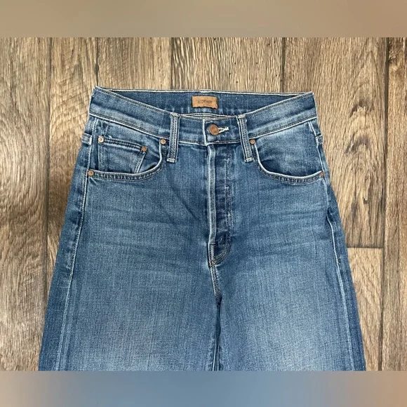 MOTHER Jeans Women Size 24 Blue The Tomcat Roller Groovy - Picture 5 of 16